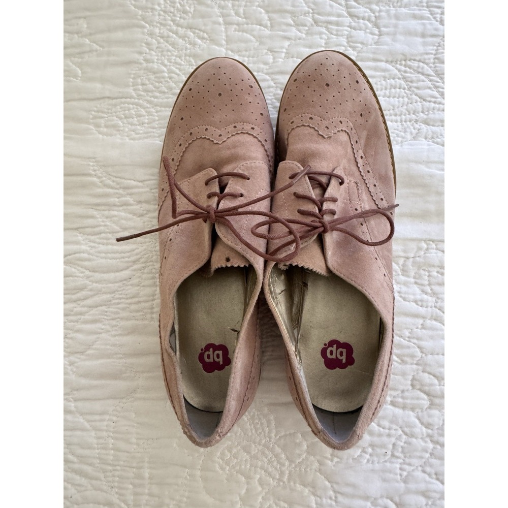 NWOT bp Pink/Tan Suede Oxford Ladies Shoes Size 7M - Picture 4 of 6